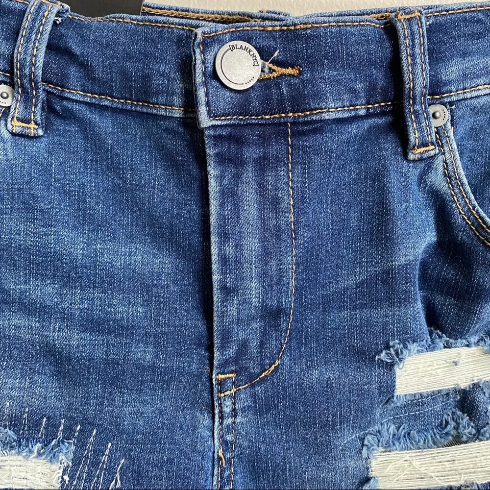 Blank NYC The Essex Rip and Repair Denim Shorts Size 28